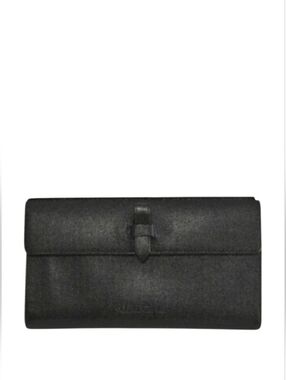 Salvatore Ferragamo Vara Long Black Textured Wallet-EUC